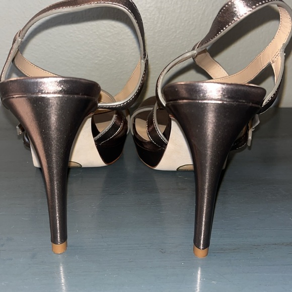 LAUREN RALPH LAUREN Kerri Metallic Twilight Nappa Leather Platform Heel NWOB 8.5 - Picture 8 of 13